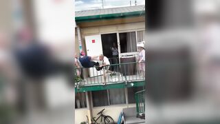 This is why you shouldn’t be trying to fight close to a balcony