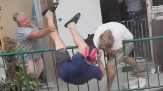 This is why you shouldn’t be trying to fight close to a balcony