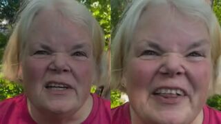 Karen dumps trash on someone’s yard and as usual is entitled