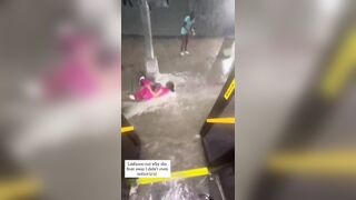 Woman goes viral after getting swept away by NYC floodwaters