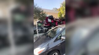 2 firefighters are injured after their fire truck crashed and flipped in Sunland