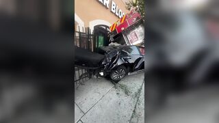 2 firefighters are injured after their fire truck crashed and flipped in Sunland
