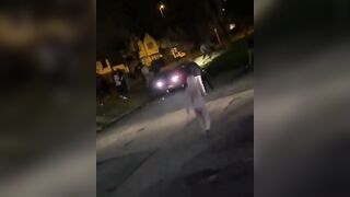 Ghetto Harassing and Vandalizing Car goes Horribly Wrong for One Man who Wasn't Doing Anything