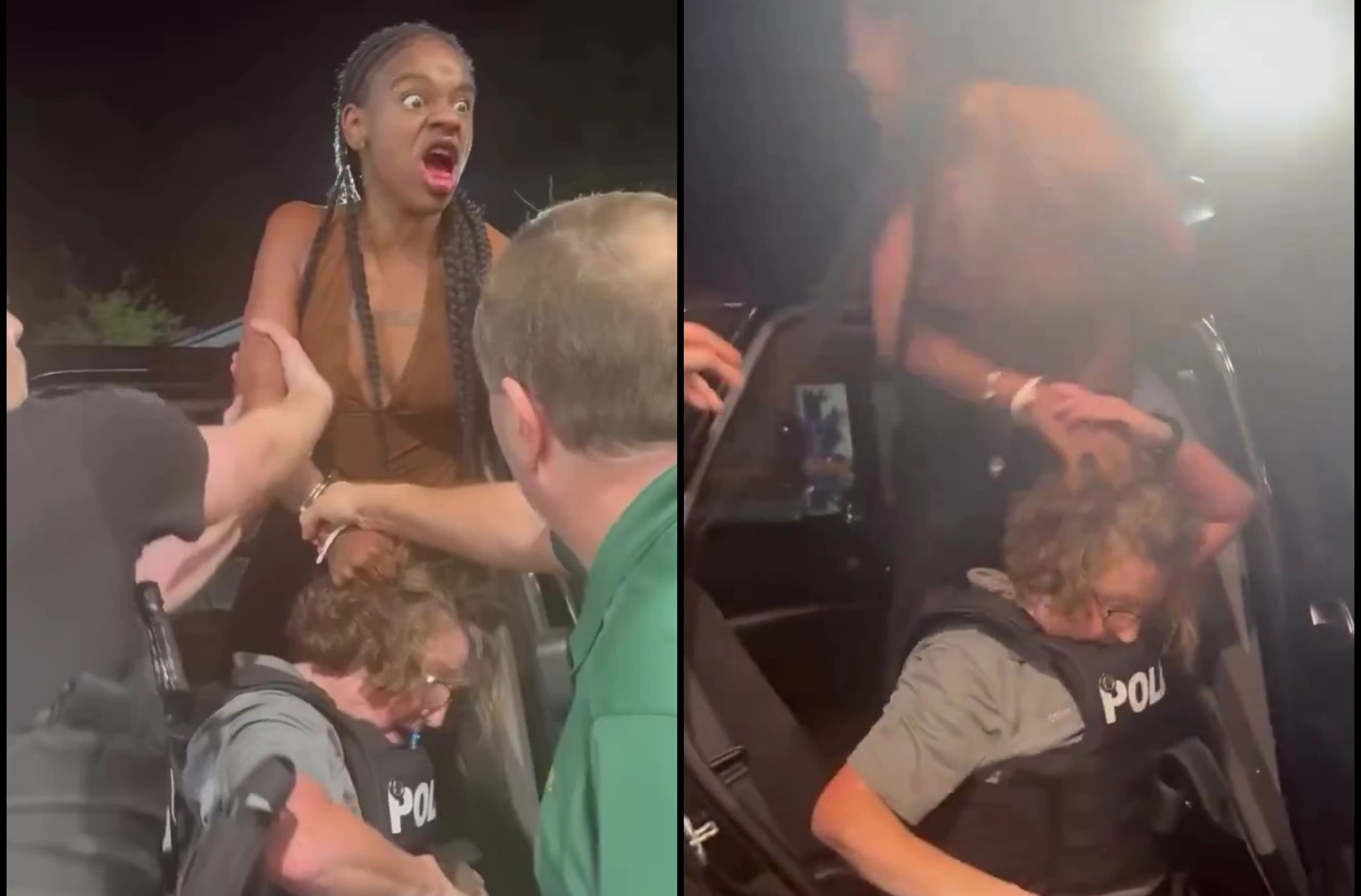 Drama unfolds as a tense arrest goes viral! Watch as a woman is taken into custody