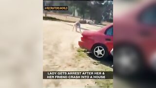 Racist, Hot (lol) Bad Attitude Blue Hair Girl Crashed into a House and Talks a Lot of Sh*t