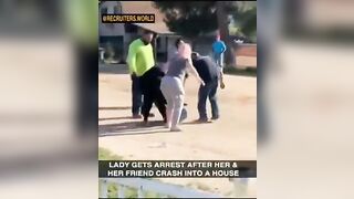 Racist, Hot (lol) Bad Attitude Blue Hair Girl Crashed into a House and Talks a Lot of Sh*t