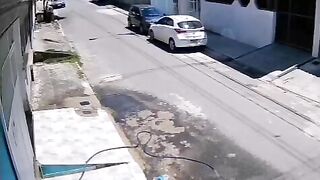 Woman Cleaning her Driveway Wakes Up a Few Minutes later
