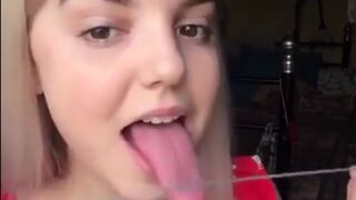 Girl has a Special Talent with Her rather Large Tongue