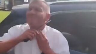 Pedophile gets Caught and Slits his Throat and is Beat up a Bit...I don't think he made it