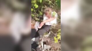 Pedophile gets Caught and Slits his Throat and is Beat up a Bit...I don't think he made it