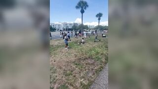 A massive brawl broke out during a graduation ceremony at Boca Ciega High School