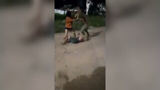 Man Brutally Beats his Wife. Her Friend tries to Help with a Shovel