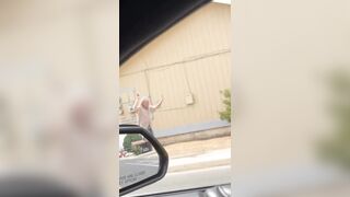 Hit and run driver takes off on 3 wheels after ramming into a car with a baby in it