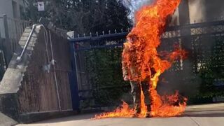 (UNCENSORED) Full Video: US Airman Sets himself on Fire to Protest Israeli/Palestine War outside Embassy (See info)