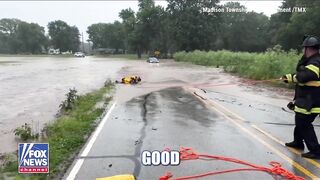 fire captain in Indiana jumped into rushing floodwaters midrescue to save a baby deer