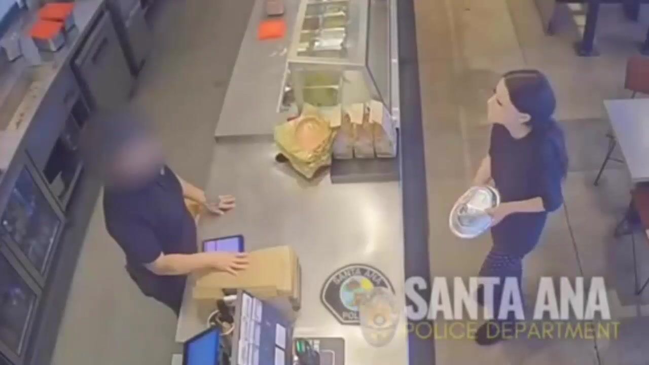 Woman throws food at Chipotle worker during confrontation in Santa Ana