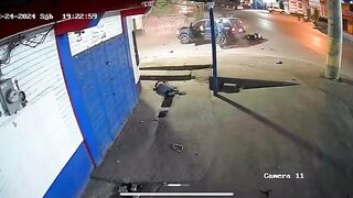 Death Video of Speeding Motorcyclist thrown Down the Street in Fatal Accident