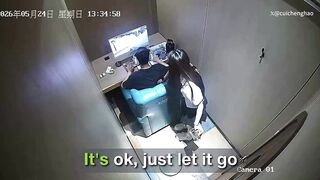 Chinese gamer stays locked in after waitress spills hot water on him