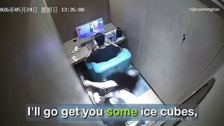 Chinese gamer stays locked in after waitress spills hot water on him