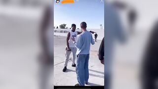 Tough Guy Black Dude learns not to Mess with Skateboarders