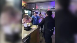 Angry Female Police Officer can Fight and She Wants to Fight..