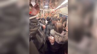 White French Girl gets Groped and Butt Grabbed by Train Full of eager Congoulese Refugees