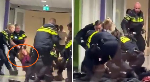 Dutch police filmed throwing pregnant woman to ground