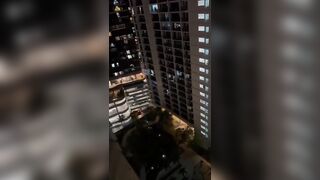 Hotel Neighbor Records Man Throwing his Wife out the Hotel Widow Down to the Pool Area
