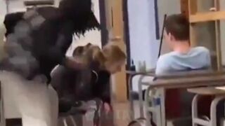 Black Criminal Sucker Punches Random White Girl in Shool