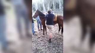 I Think the Horse took a look at Him and...."No Way"