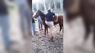I Think the Horse took a look at Him and...."No Way"