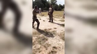 Training gone Bad... French Solider Messes Up Drill Shoots his Comrade