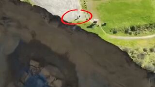 Cliff Collapses During Couples Nature Walk