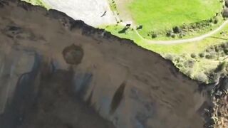Cliff Collapses During Couples Nature Walk
