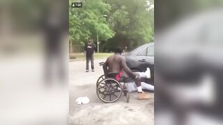 Man gets a For Real Beatdown from BIG Man in Wheelchair