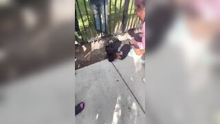 Smaller Girl gets Put to Sleep by 2 Girls Much Bigger than She is (Watch other Kids pull out Cell Phones