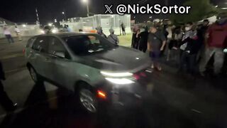 LMAO!! Leftist rioter decides to jump in front of a vehicle leaving ICE in Newark NJ