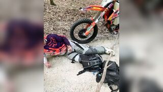 A motorcycle ride ends pretty badly for this guy