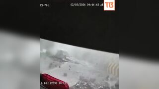 Rock slide crushes truck in Peru