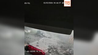 Rock slide crushes truck in Peru