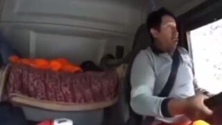 Truck Driver sees his Life Flash in Front of his Eyes with Avalanche