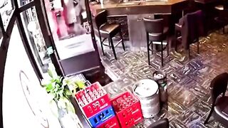 Bar Owner Stocking up leaves Basement Door Unlocked...