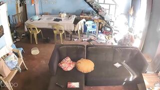 CCTV footage of a grandmother trying to protect her grandchild during the earthquake.