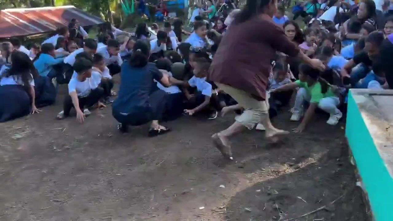 This is the moment an earthquake hit the Philippines on June 8th while primary school children were conducting a flag ceremony