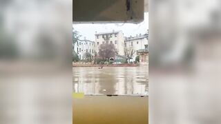 Heavy rains causing floods in Veneto, Italy.