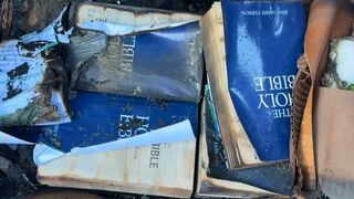 A Bible is the only item recovered from burning car