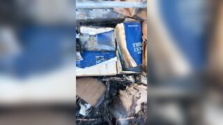 A Bible is the only item recovered from burning car
