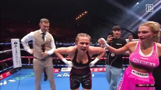 Female Boxer has a Surprise for the TV Viewers after her Win