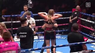Female Boxer has a Surprise for the TV Viewers after her Win