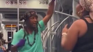 Black man wielding a knife and threatening passengers on the Charlotte NC Light Rail.